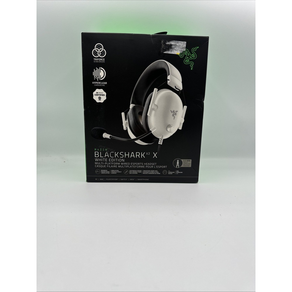 RAZER BLACKSHARK V2 X WHITE Edition Wired Gaming Headset New In Box